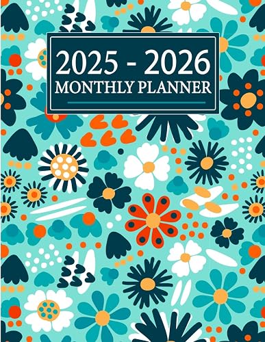 2025-2026 Monthly Planner: 2025 2026 Two year calendar with Holidays large print 25 and 26 Agenda with Holidays 25-26