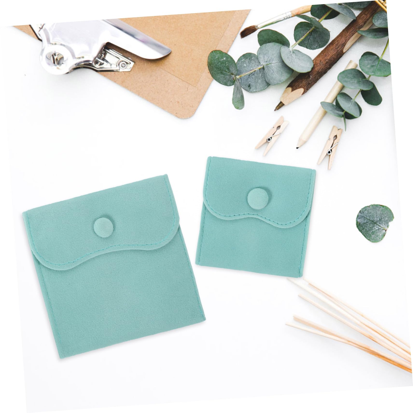 PACKOVE 40stücke Schmuckaufbewahrungstaschen Teiliges Kleine Samtbeutel Mit Druckknopf Für Ringe Ohrringe Und Halsketten Für Hochzeiten Geburtstagsfeiern Und Reisen Aquablau