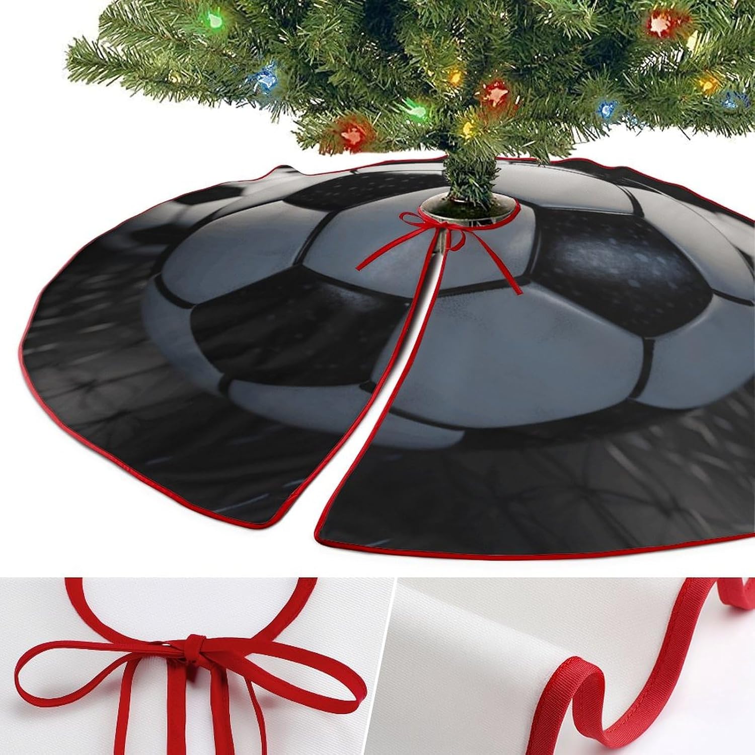 Christmas Tree SkirtSoccer Ballclassic Fashion Tree Skirt Painted Multifunctional Christmas Tree Skirt