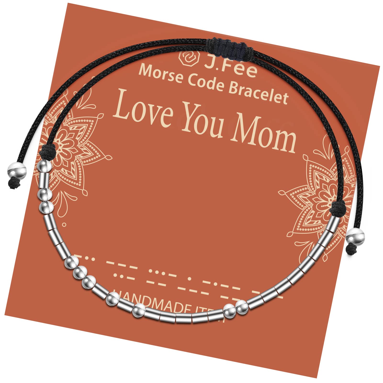 J.Fée Morse Code Bracelets for Women Men Funny Inspirational Friendship Jewelry Christmas Gifts for Women Mom Sister Wife Him Her Best Friends