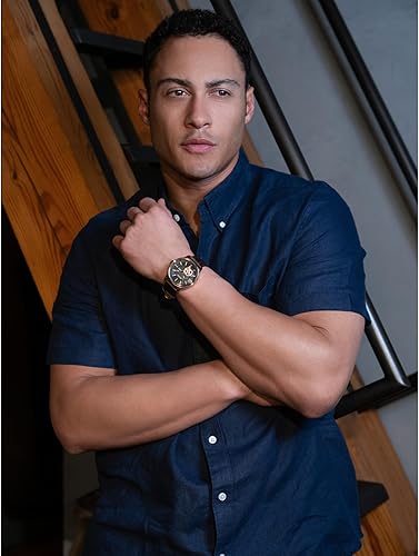 Miniatura 4 de Bulova Men's Classic 3-Hand Automatic Leather Strap Watch, 21-Jewels, Hack Feature, Luminous Hands and Markers,Open Aperture and Exhibition Case Back