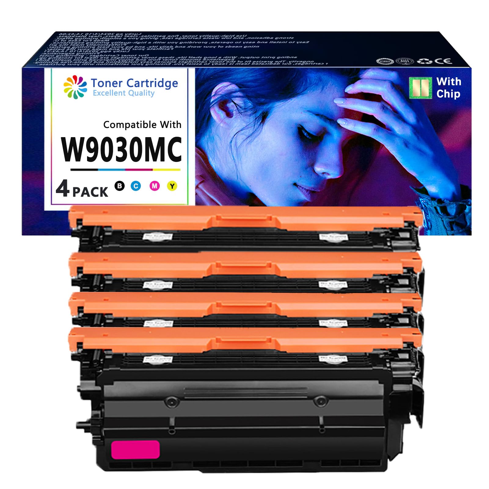 ERNITH W9030MC W9031MC W9032MC W9033MC Toner Replacement for HP Color Laserjet Managed MFP E67550dh E67650dh E67560z E67660z Printers