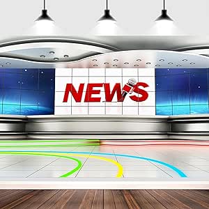 Amazon.com : 5x3ft News Broadcast Hall Backdrop Studio TV Show ...