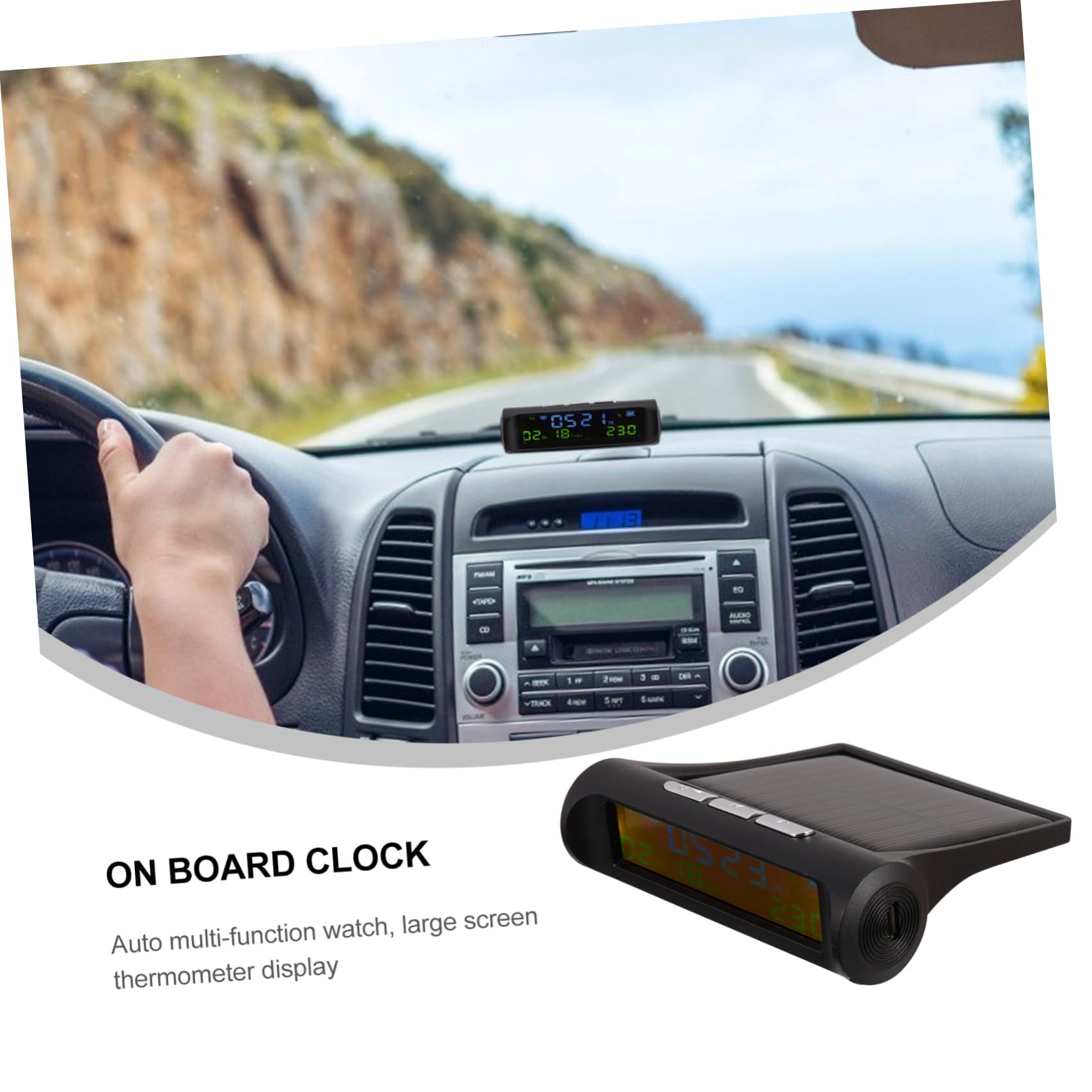 Termómetro Para Coche Reloj Digital Indicador De Voltaje Monitor De Temperatura y Hora