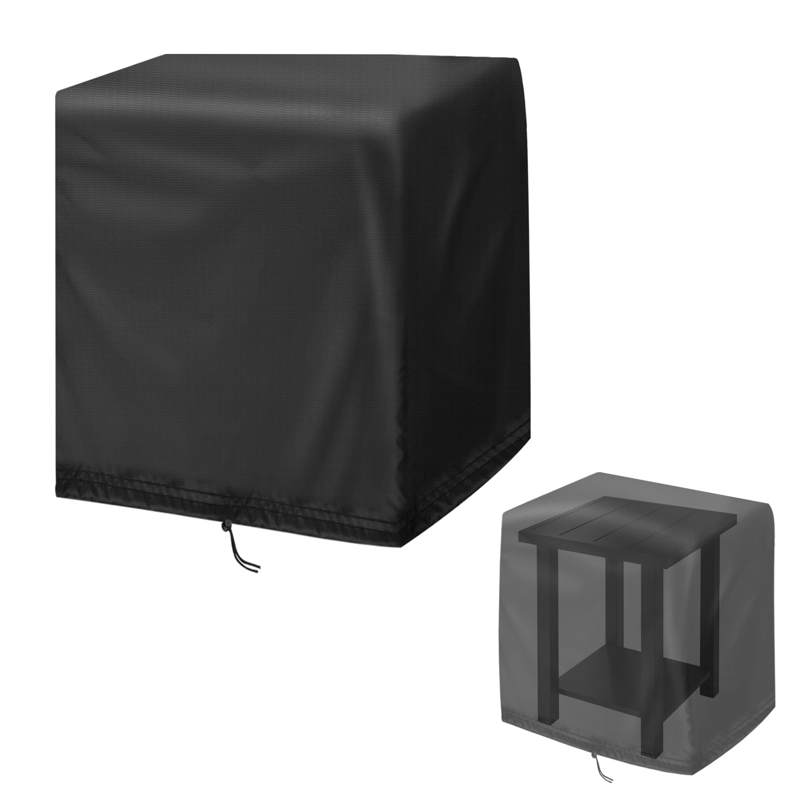 Aidetech Patio Table Cover for Outlux 16.5" Metal Outdoor Side Table, Waterproof Outdoor Small Side Table Square Table Cover End Table Cover- 17"L x 17"W x 18"H, Black