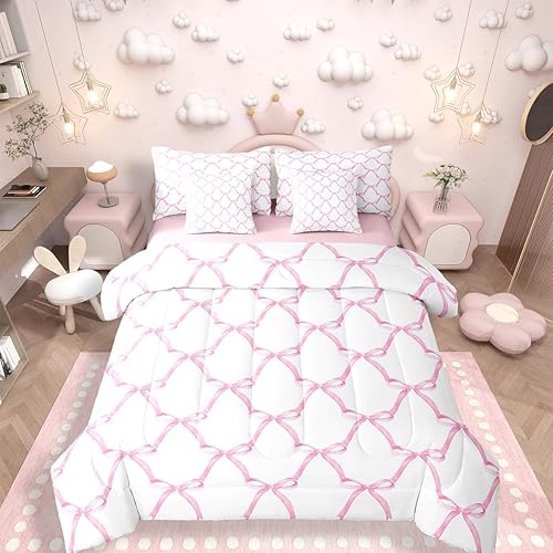Erosebridal Pink Cowgirl for Woman Bedding Set 7 Pieces for Girls Cowboy Bowknot