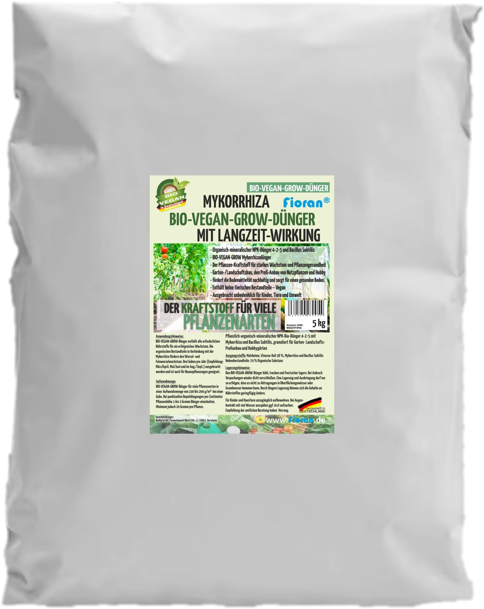 Bio Grow 5KG Bodenaktivator mit Mykorrhiza organischer Bio-Vegan Dünger Langzeitwirkung (5)