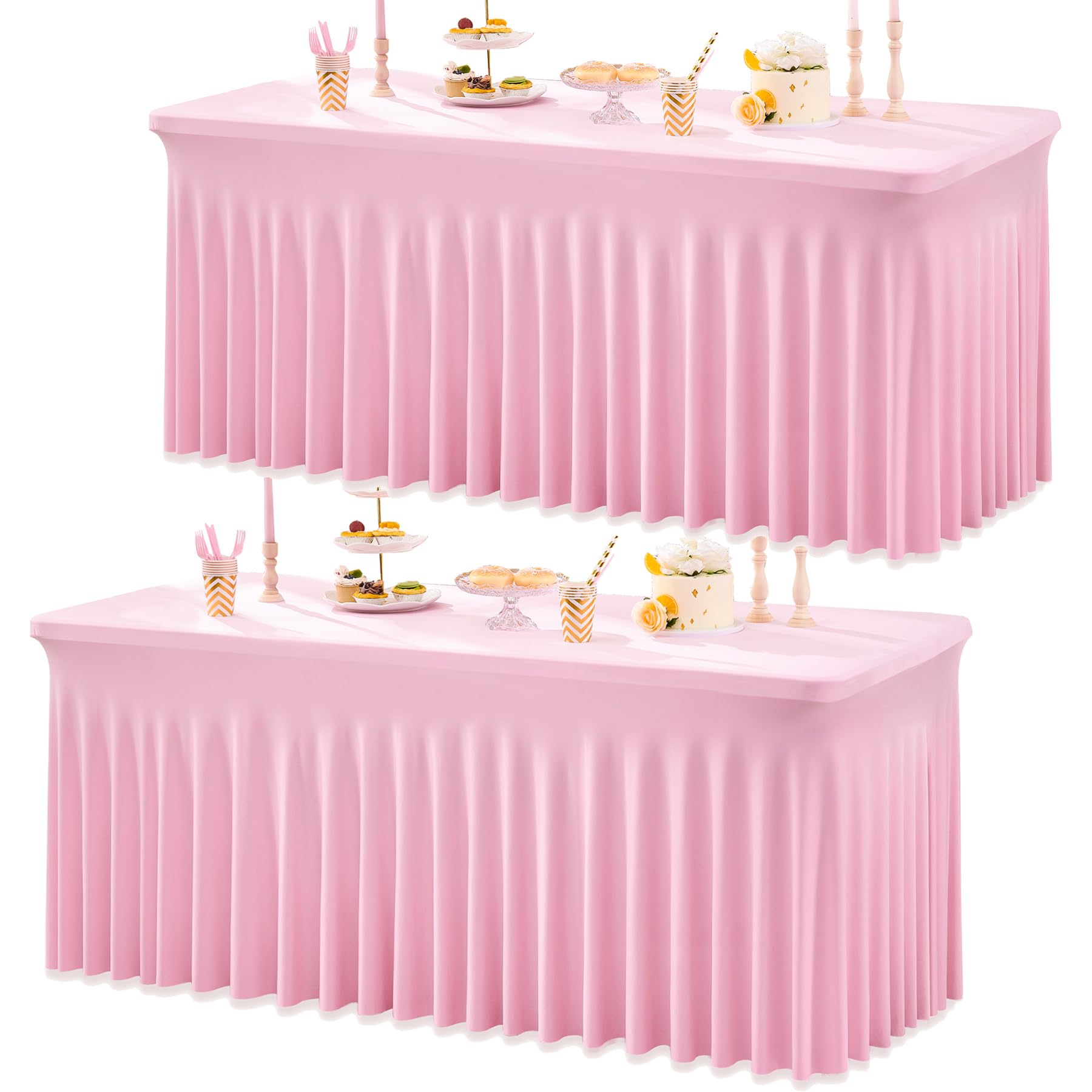 Photo 1 of Htper 2-Pack Spandex Tablecloths for 6ft Rectangle Tables