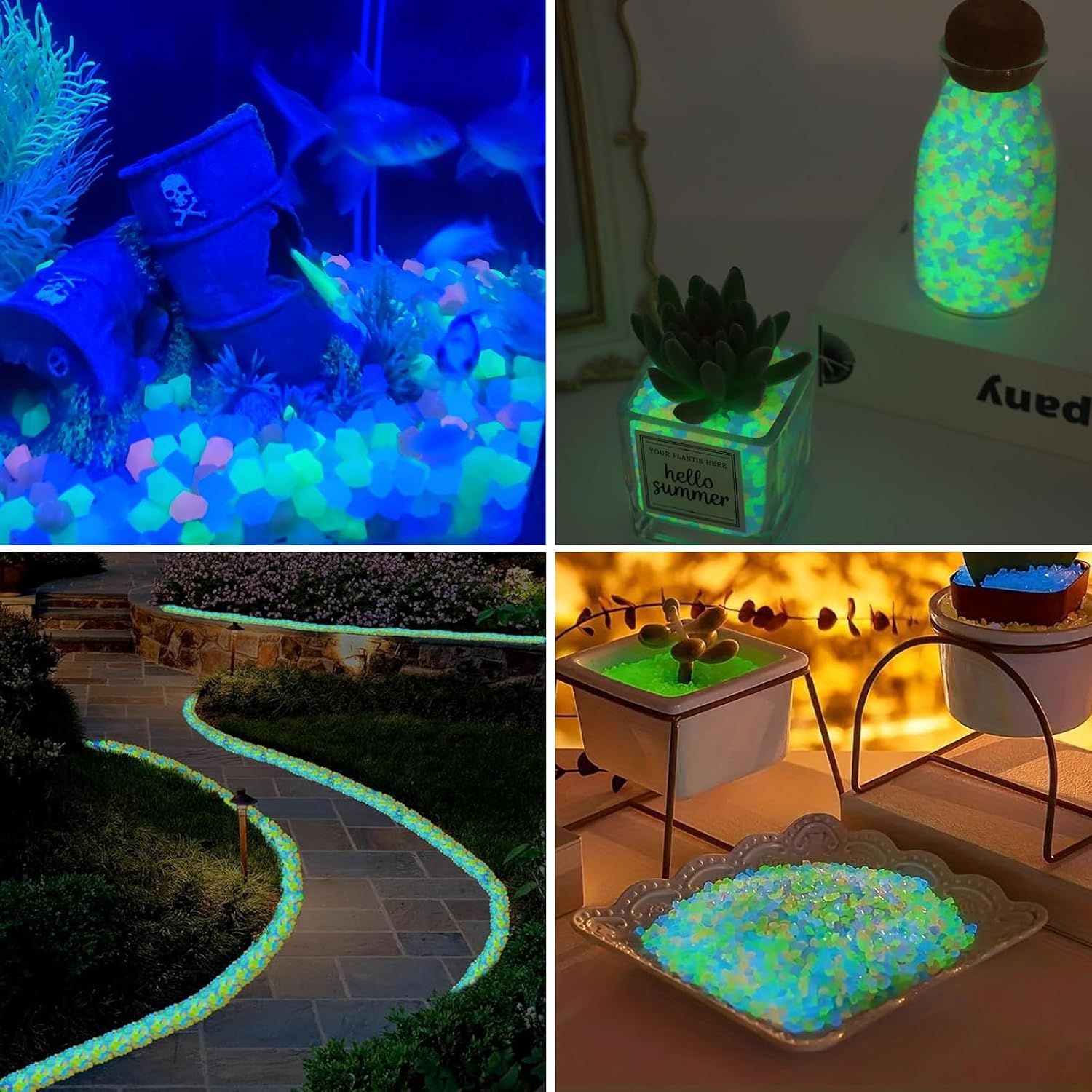 10000 sztuk kamieni ogrodowych świecące kamienie ogrodowe świecące kamienie kolorowe świecące kamyki kamienie fluorescencyjne do dekoracji doniczek akwarium podwórka kolor