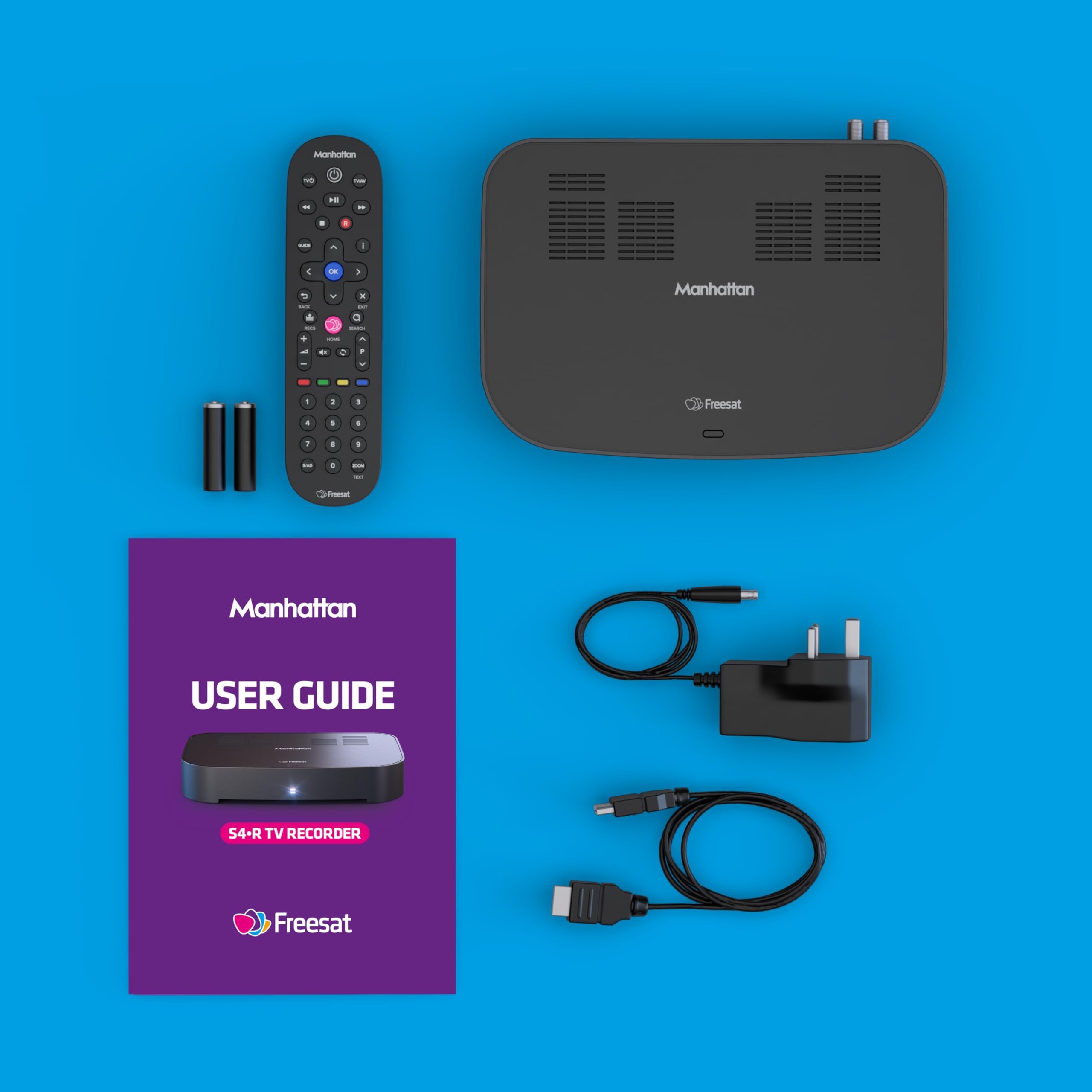 Manhattan Grabadora de TV Freesat 4K S4-R de 500 GB