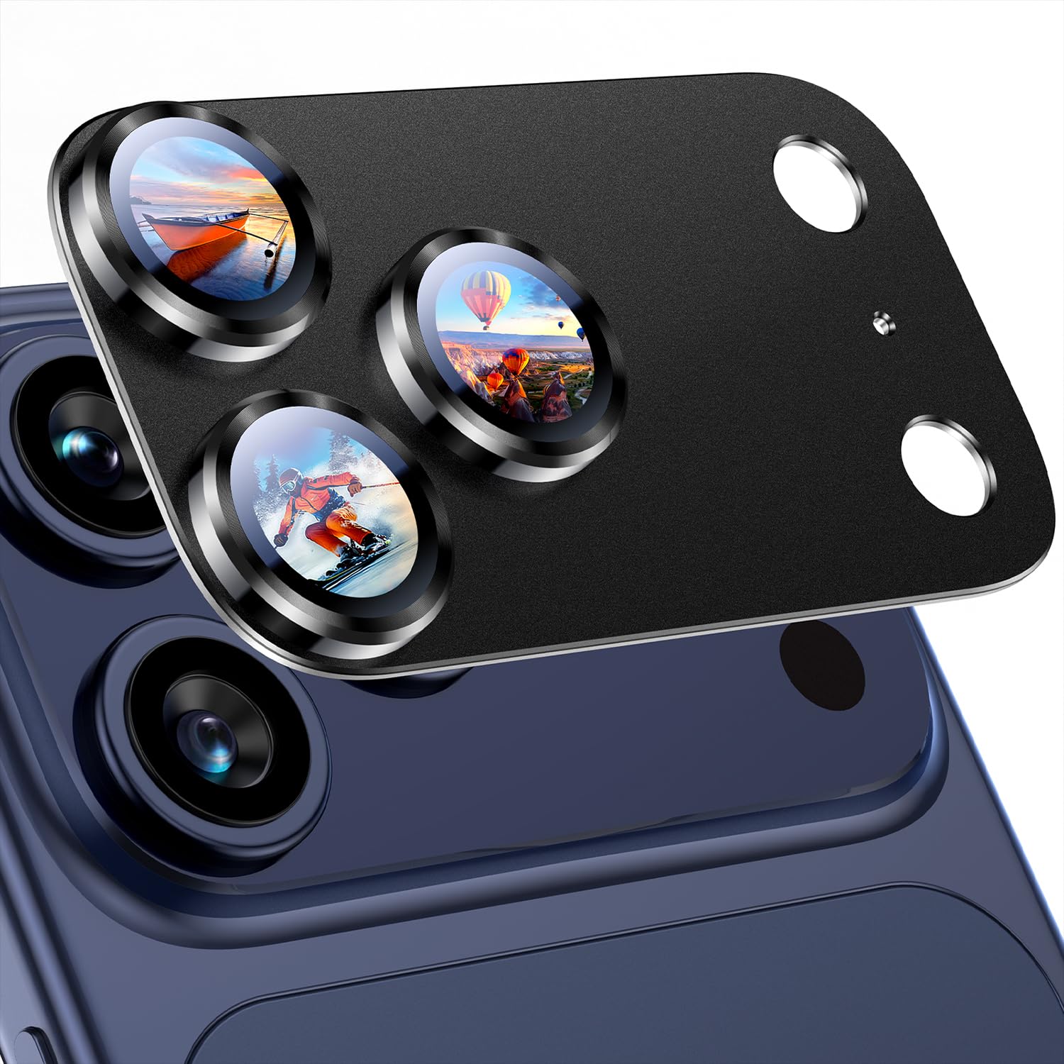 Photo 1 of Uyiton iPhone 17 Pro Max Camera Lens Protector, Black Titanium
