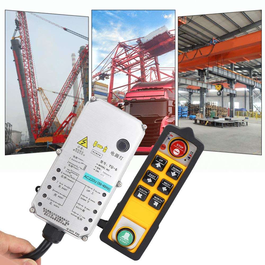 Controlador de polipasto Control Remoto de grúa Grado Industrial Hermético Anticaída Transmisión de 800 MHz para transportador de grúa Equipo de minería de carbón Bomba de (CA 220 V.)