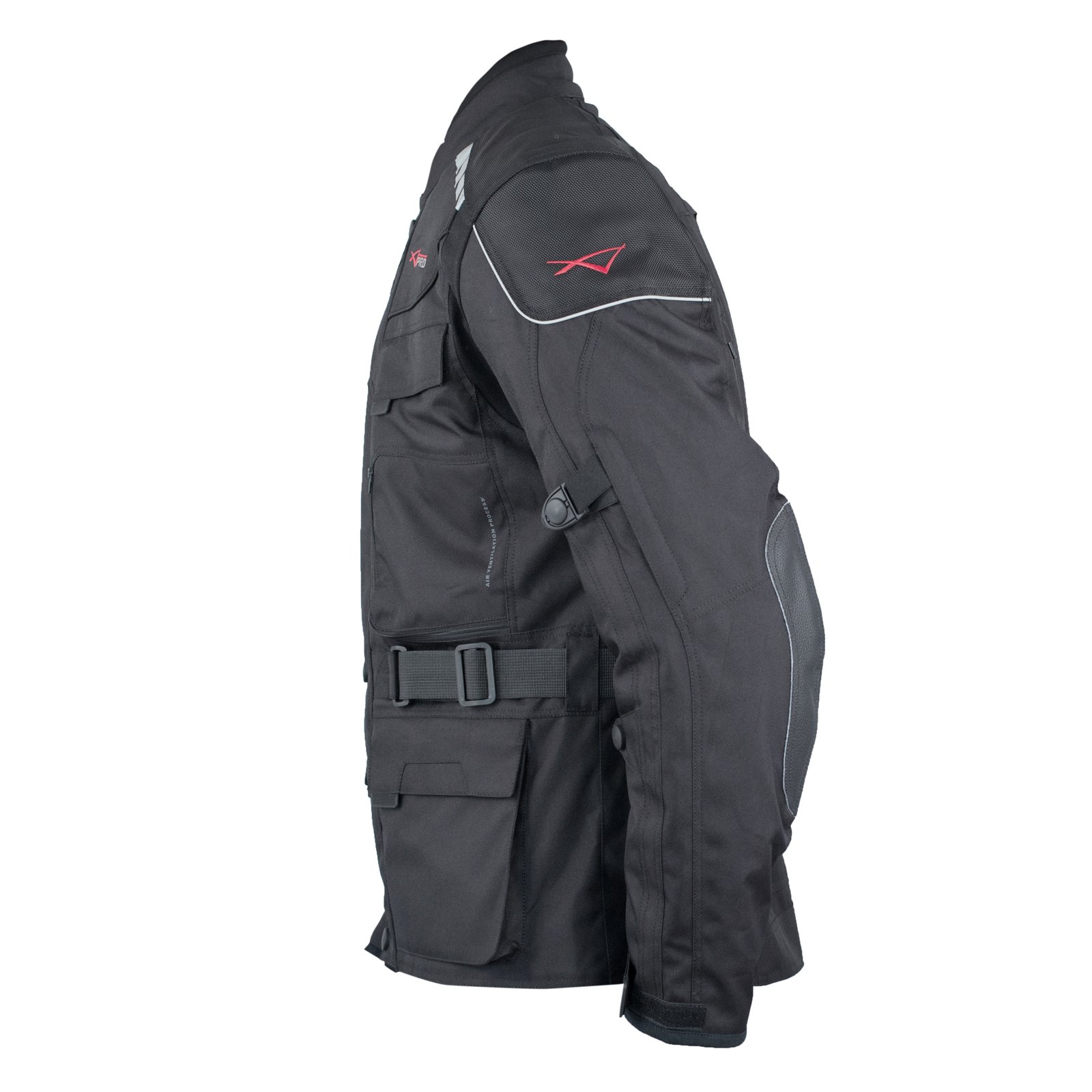 A-Pro Giacca Impermeabile Moto Tessuto Protezioni CE Scooter Viaggio Nero M