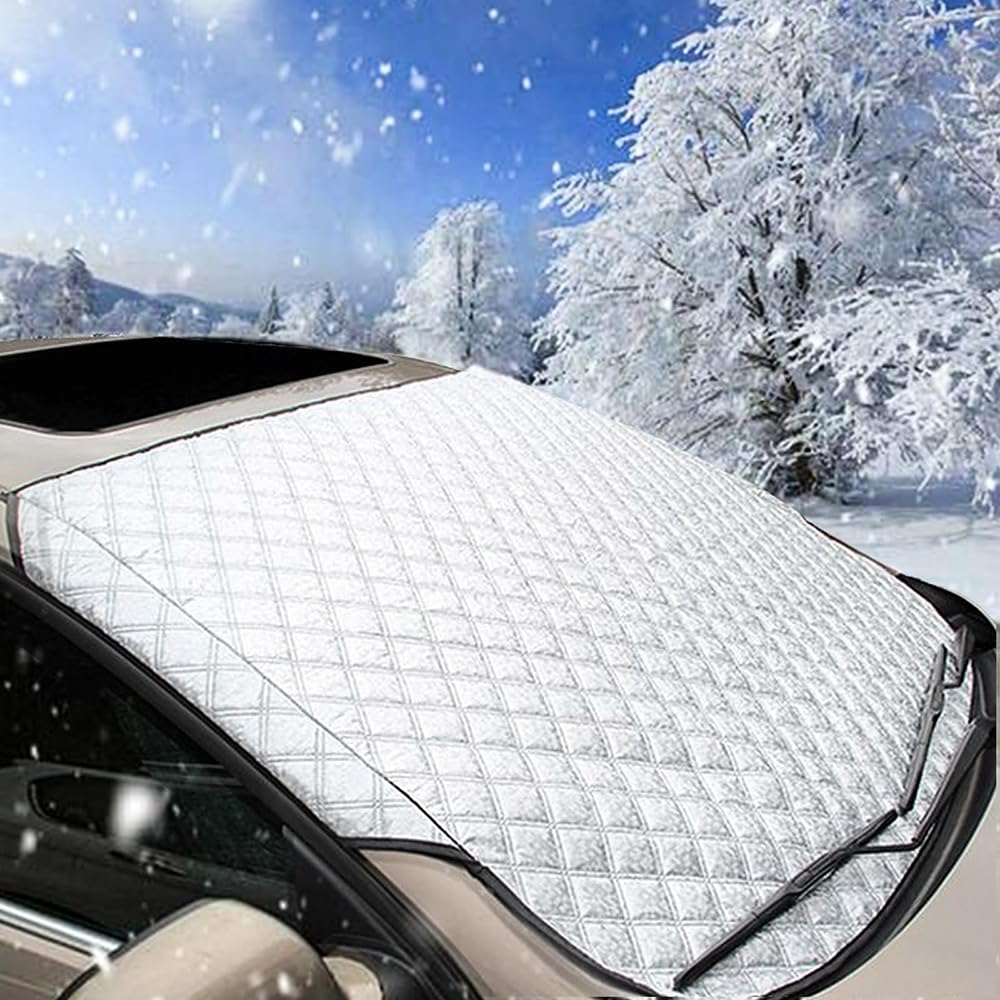 DSEEAK Windscreen Covers Frost for Winter, for Suzuki Vitara Hybrid SUV 2020-2024 Thicken Ice Protection Foils Snow Windshield Screen Cover Foldable Car Snow Cover