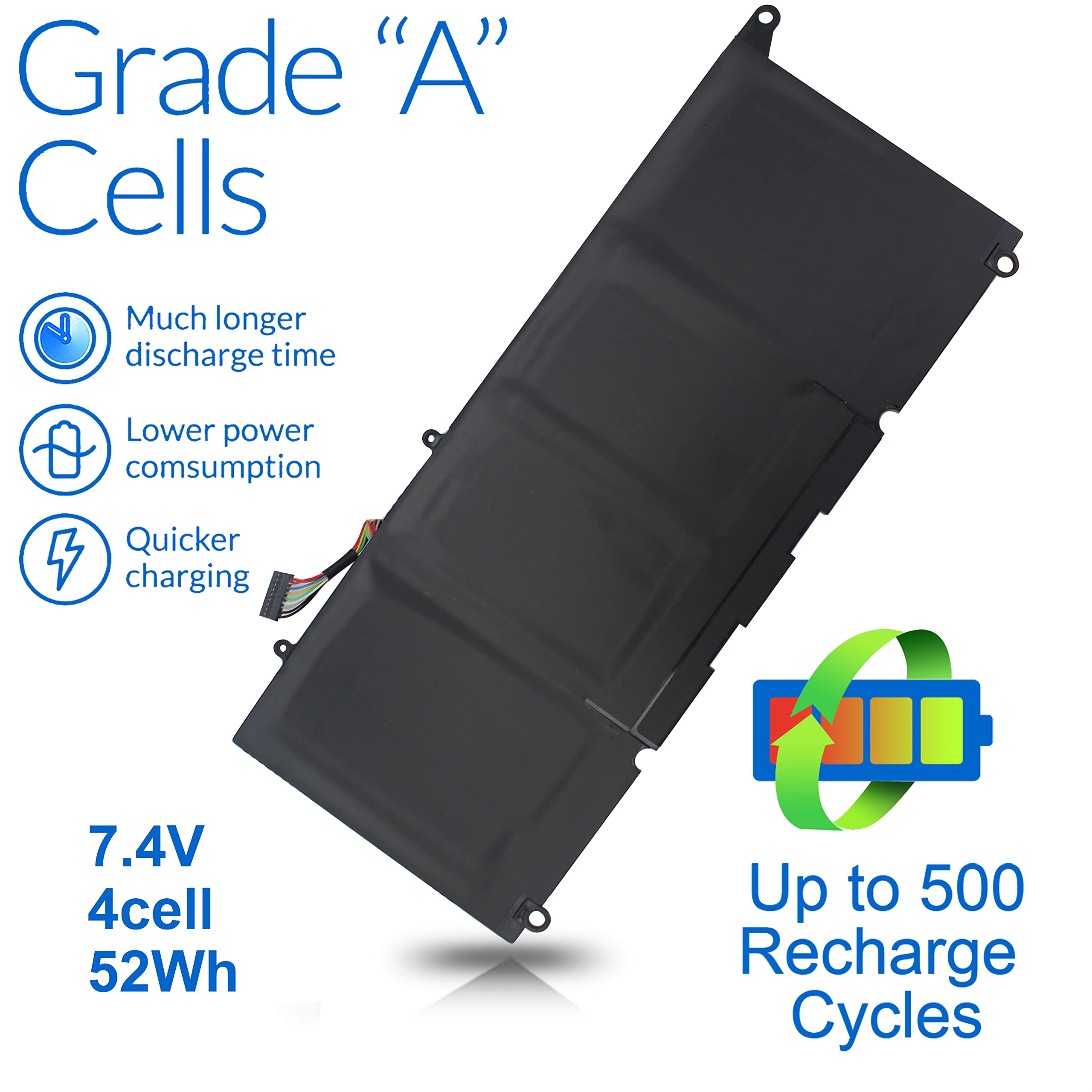 XPS 13 9350 9343 90V7W JD25G Battery for Dell XPS13 XPS 13 9343 9350 P54G P54G001 P54G002 13-9350-D1508G 0RWT1R 0DRRP 0N7T6 DIN02 00N7T6 JHXPY JHXPY53 5K9CP RWT1R 0JHXPY 451-BBMK 090V7W 13D-9343-3708