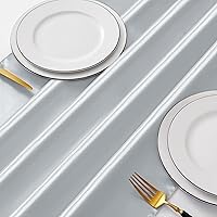 Vista 25 de Manyshofu 12Pcs Satin Orange Table Runner - 12 x 72 Inch Long Size, Party Table Runner Decor Bright & Smooth Wedding Decorations Table Runners for