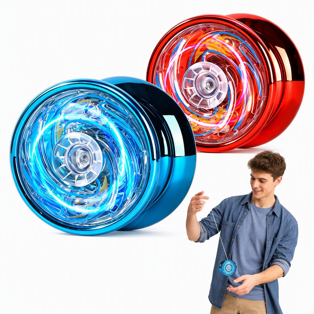 2Pcs Light Up Magic Yoyo Set, with Protective Case & Accessories