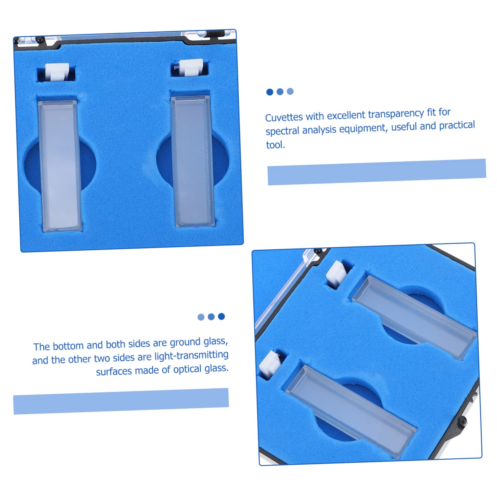 Lot De 4 Cuvettes En Verre Optique Pour Labo – Haute Transparence, Compatibles Spectrophotomètres & Photomètres