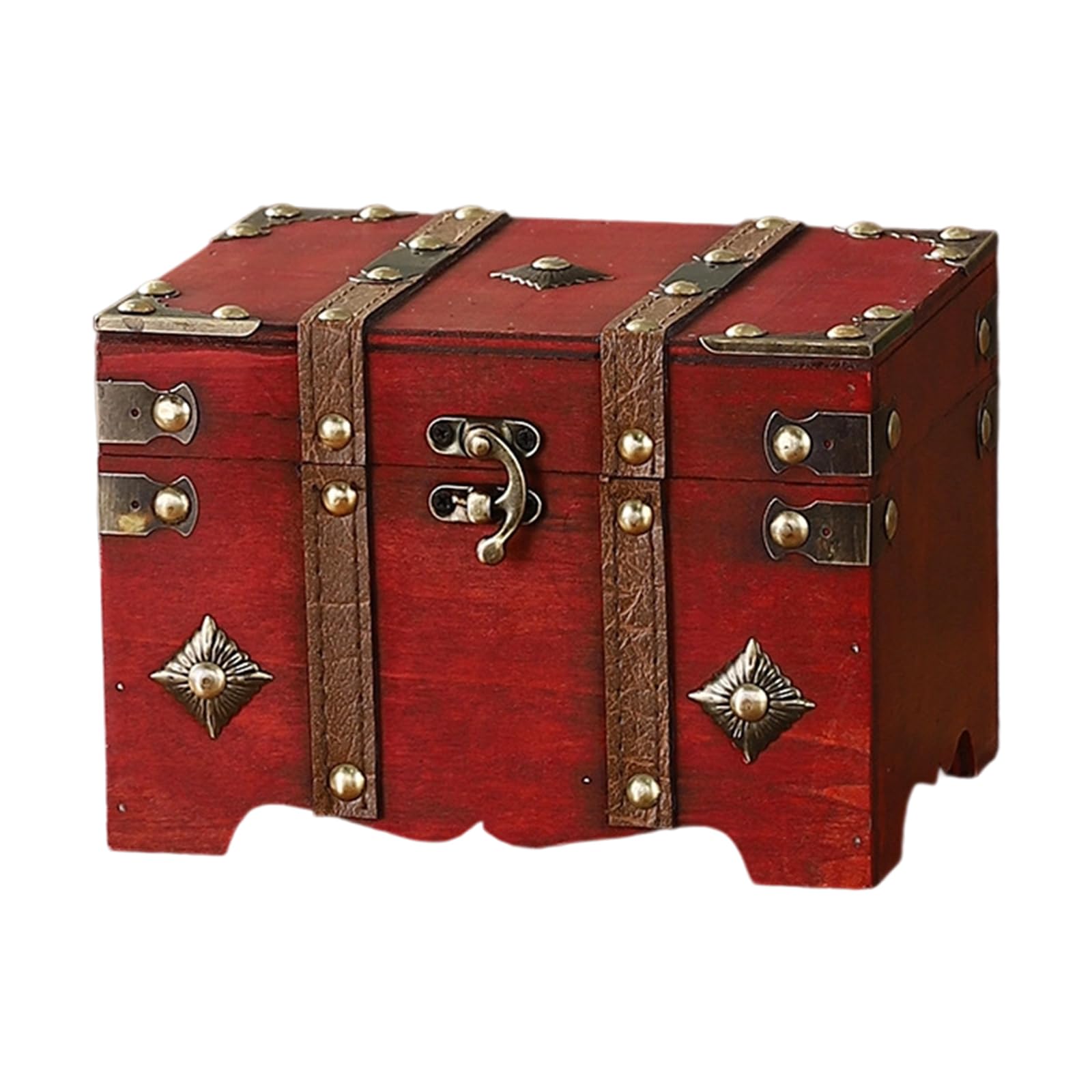 Shurhome Sturdy Wood Travel Trunk European DesignS Storage Case Home Decoration for Clothes and Accessories Solution