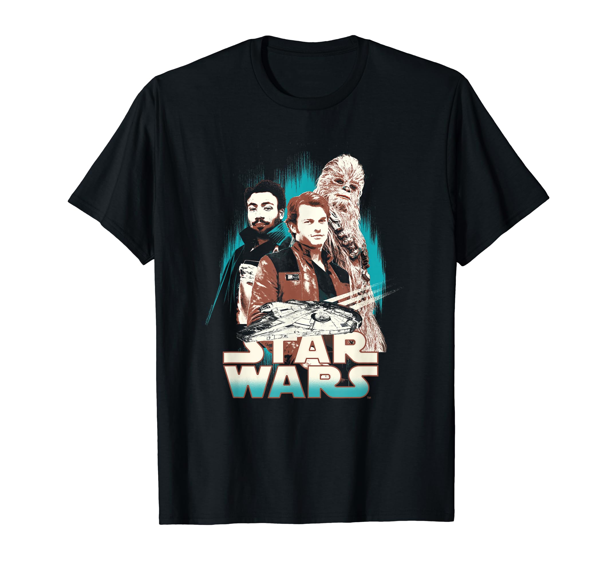 Star Wars Han Solo Movie The Hero Trio Intro T-Shirt, Black