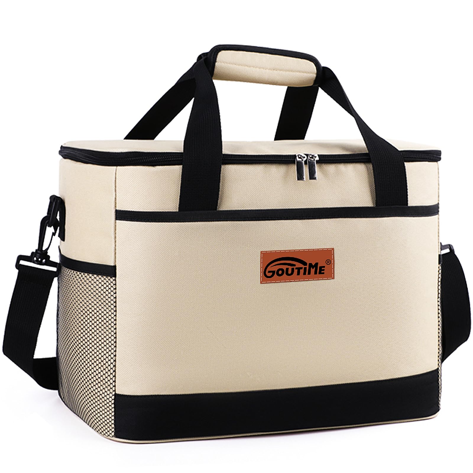 Sacca Isotermica 26L Portatile, Borsa Termica Impermeabile Leggera per Picnic Campeggio Barbecue Viaggi Outdoor (Beige)