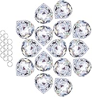 Vista 8 de HDCRYSTALGIFTS Paquete de 10 atrapasoles de bola de cristal de 1.181 in para ventana, diseño de arco iris, cristales colgantes, atrapasoles, ventana