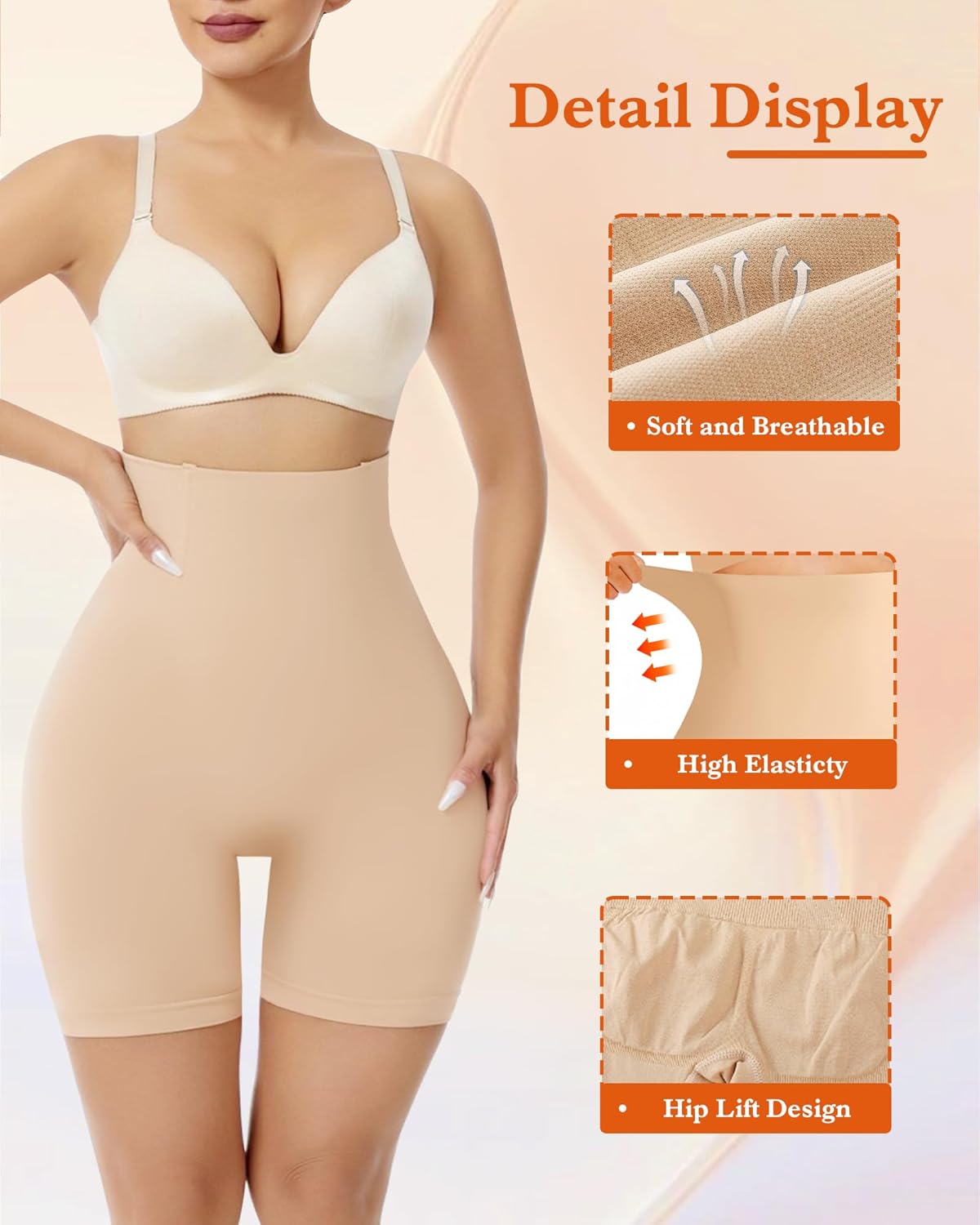 Tummy Control Shapewear Shorts High Waist shapewear for Women Seamless Body Shaper Shorts Thigh Slimmer Panties - Image 2