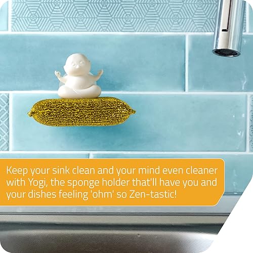 Miniatura 3 de PELEG DESIGN Yogi - Soporte de esponja de plástico para fregadero de cocina con ventosa, soporte para esponja para platos, seca todo tipo de