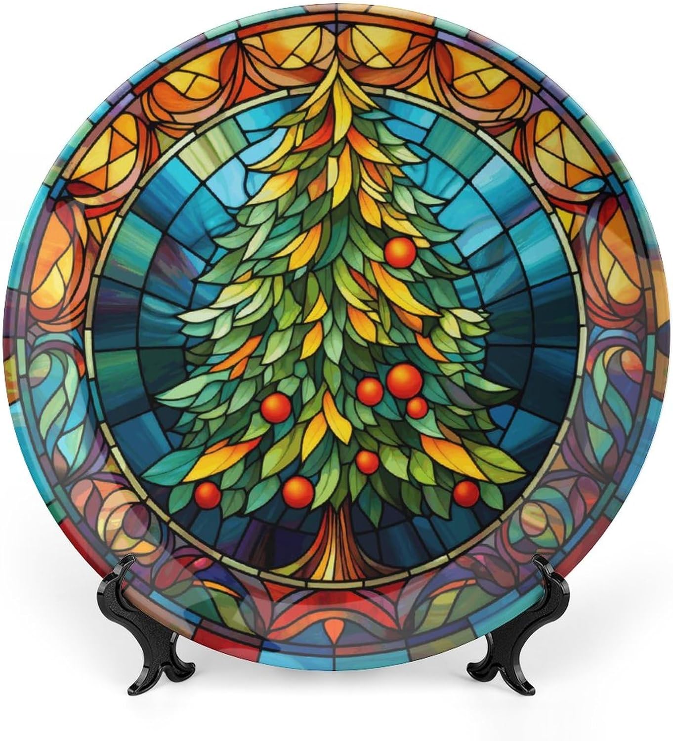 Christmas Decorative Plates for Wall Hanging, Colorful
