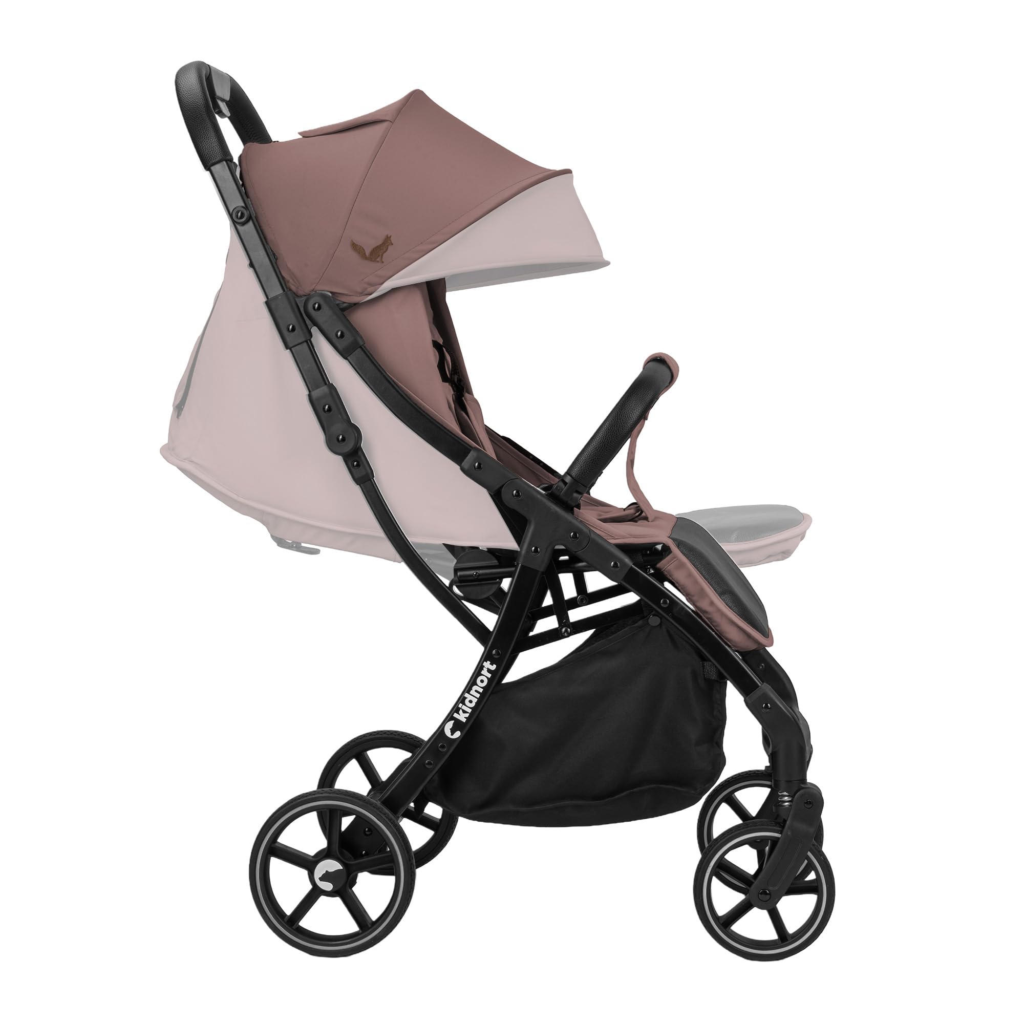 Fjällräv Cochecito de bebé plegable fácilmente desde el nacimiento hasta 22 kg con función reclinable, arnés de 5 puntos, respaldo y reposapiés ajustables, ventana de ventilación, juego de