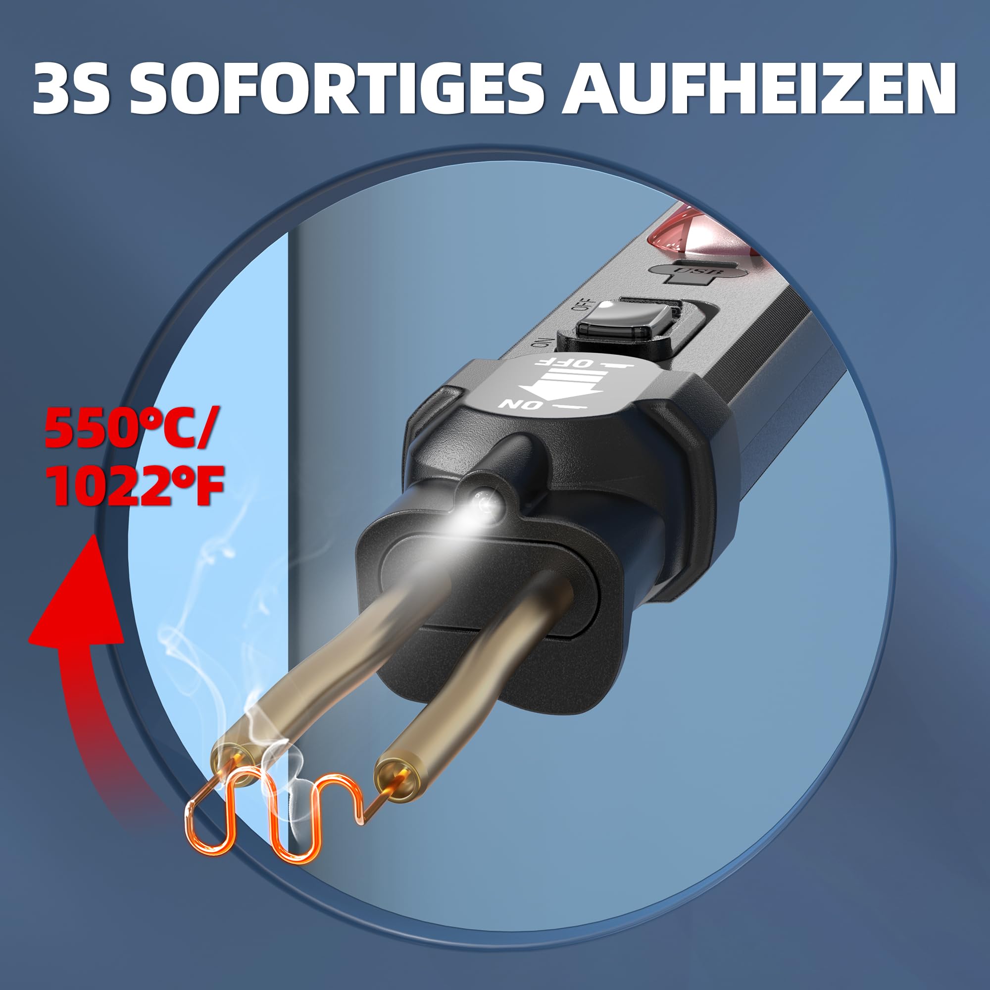 Saldatore per Plastica senza fili, kit di riparazione paraurti Auto con 300pcs 6 Tipo Graffette, interruttore on/off, ricarica USB-C, mini Saldatrice Plastica per riparazione paraurti auto