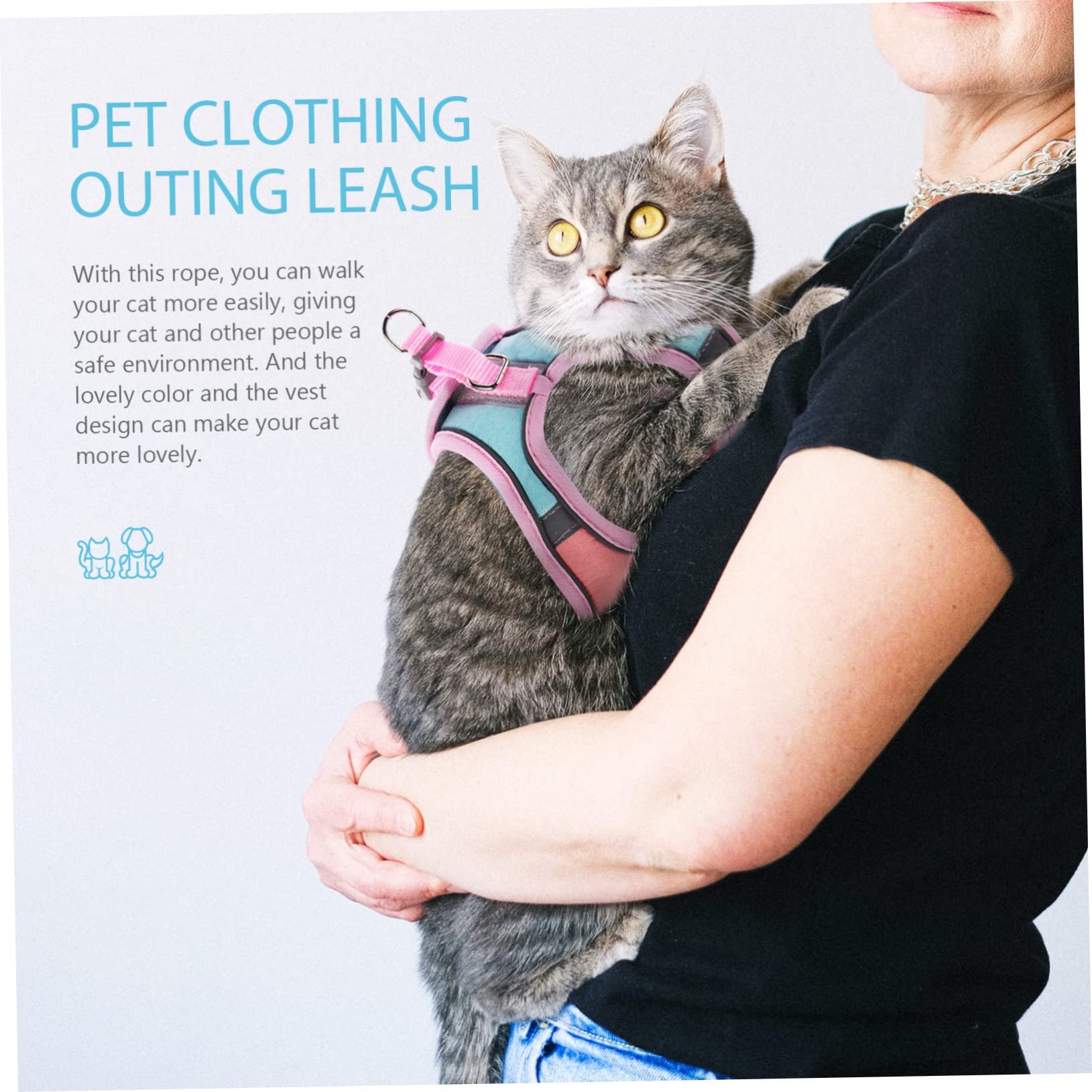 Happyyami 4sätze Reflektierendes Katzengeschirr Mit Leine Einstellbares Ausbruchsicheres Design Für Katzen Und Kätzchen Für Und Outdoor-aktivitäten Teiliges Sanften Farben