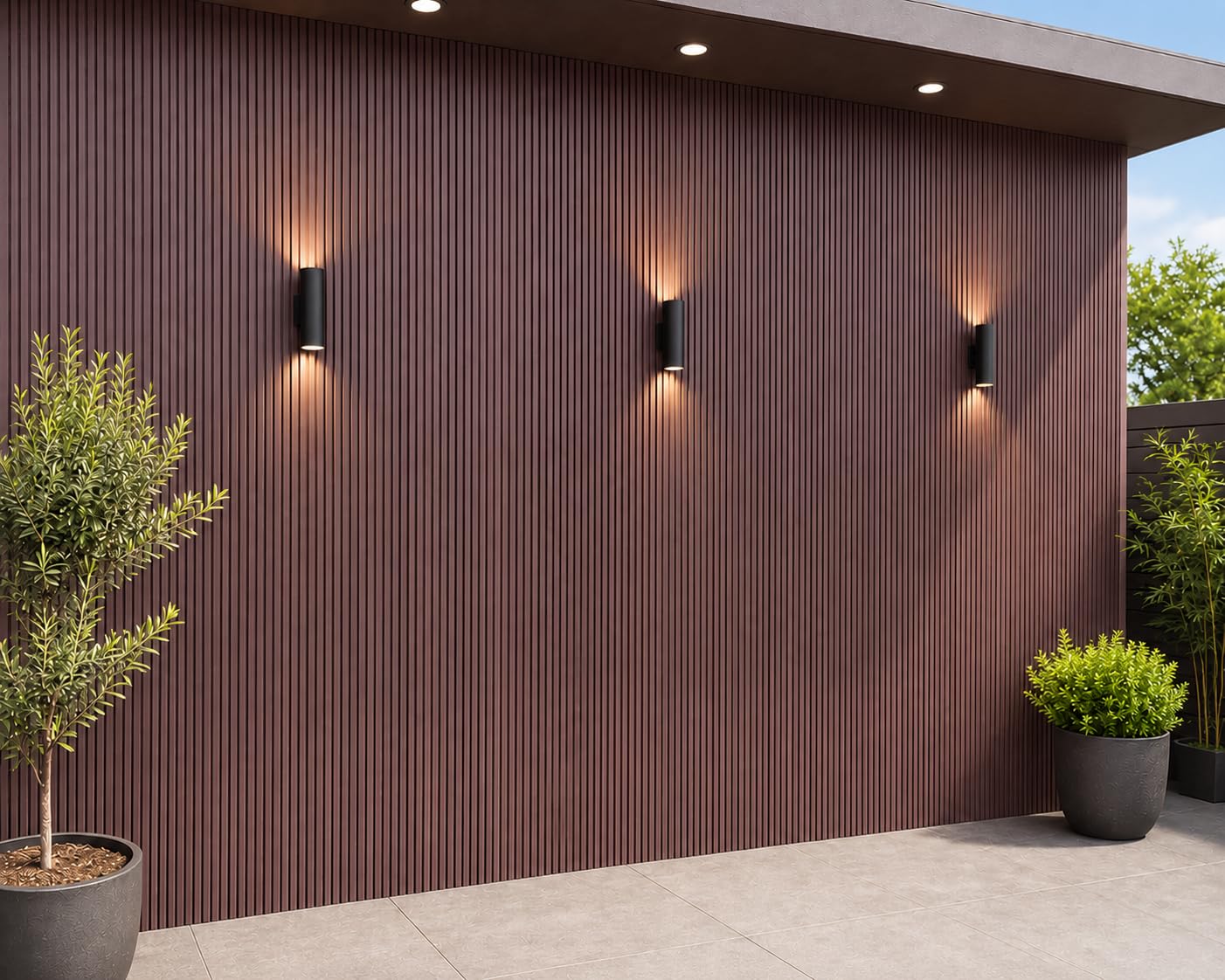 Outdoor Composite Wall Panels 240cm – Pack of 12 Slatted Cladding Panels – Weatherproof, UV Resistant WPC Wall Cladding for Garden, Fence, Exterior Feature Walls – Covers 4.61m² (Light Brown)