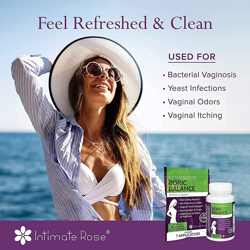 Boric Acid Vaginal Suppositories 30 Count (600mg) + 37 Applicators