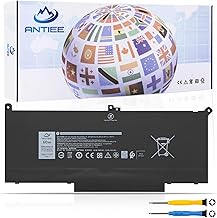 ANTIEE F3YGT Laptop Batterie Compatible avec Dell Latitude 12 7000 7280 7290 Latitude 7380 7390 7480 7490 E7480 E7280 Notebook 0F3YGT DM3WC DM6WC 0DM3WC 2X39G KG7VF V4940 451-BBYE 7.6V 60Wh