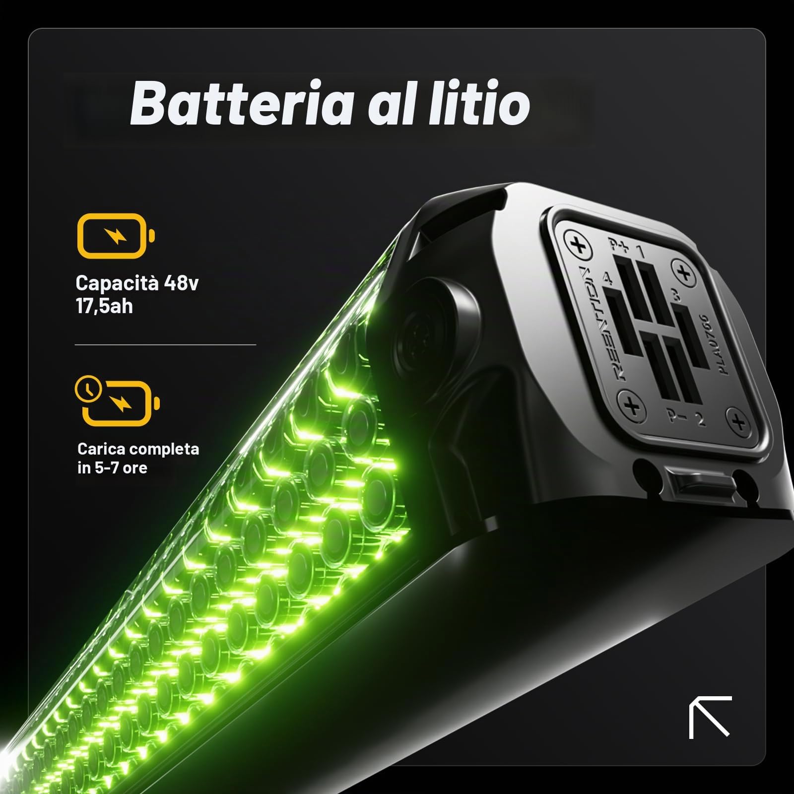 RZOGUWEX Bicicletta elettrica, 26 pollici, 70 NM, fuoristrada, per adulti, con batteria agli ioni di litio rimovibile da 48 V 17,5 Ah, 7 velocità, con doppio ammortizzatore e freno a disco idraulico