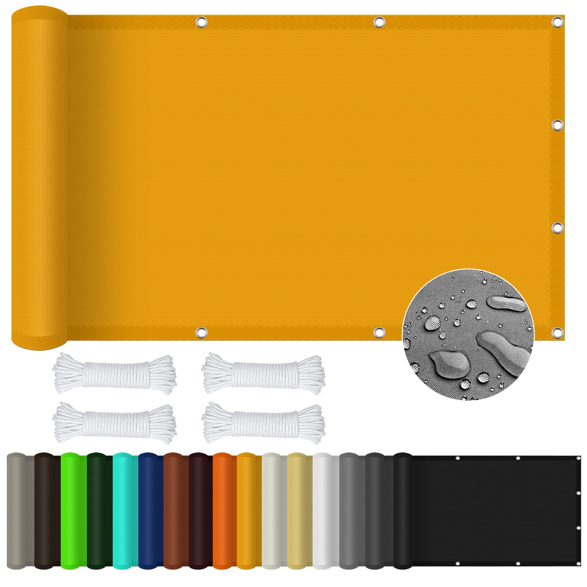 Zonnescherm Zeil Vierkant 1.2 x 3.4 m 98% Uv-blokkering Tuin Zonnescherm voor Tuin Patio Luifel met Gratis Touwen Driehoek Rechthoek Vierkant, Creme Kleur