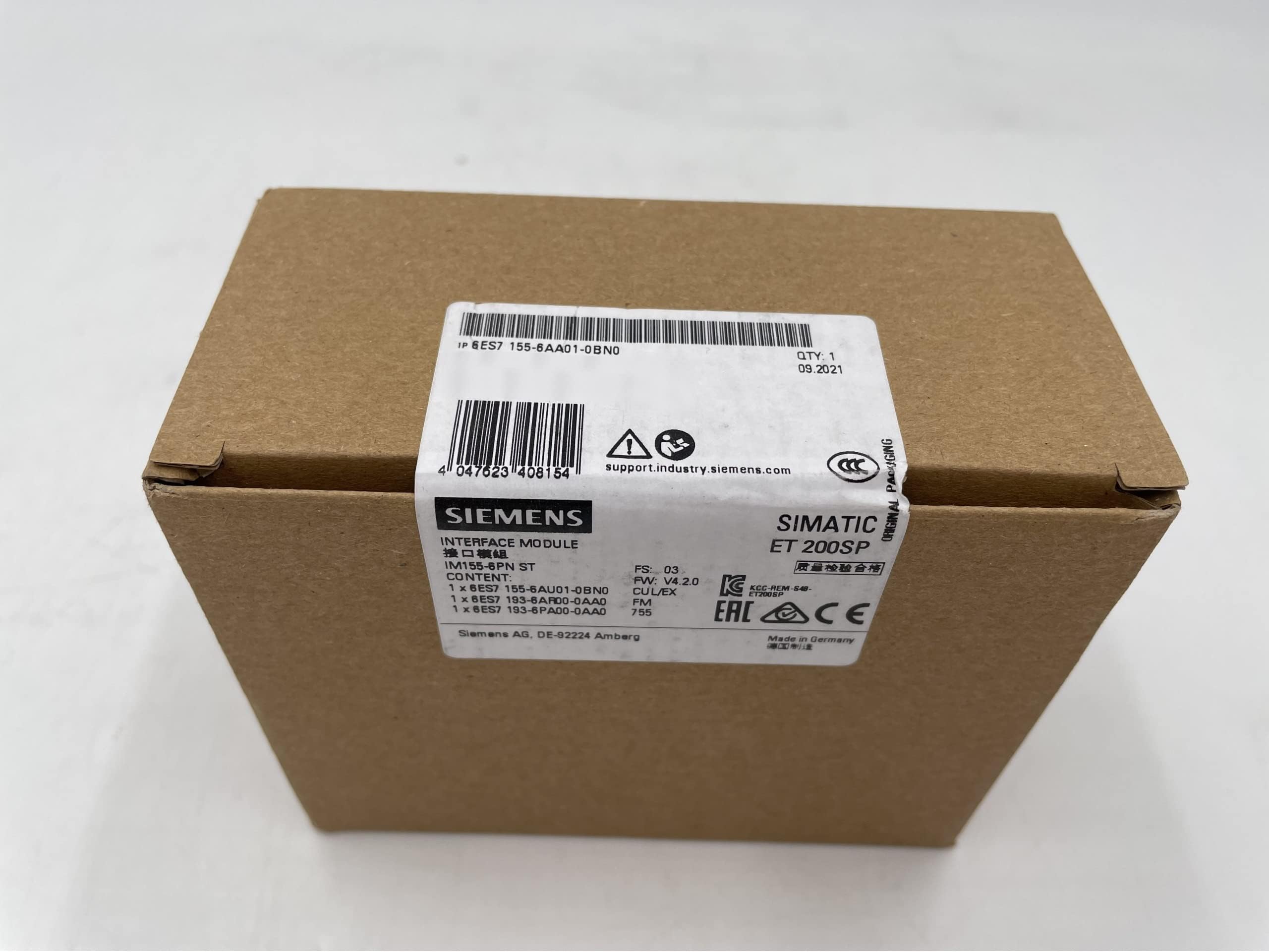 Siemens 6ES7155-6AA01-0BN0 Simatic ET 200SP 6ES7 155-6AA01-0BN0 IM 155-6PN ST 6ES71556AA010BN0 Bundle PROFINET IM 4047623408154