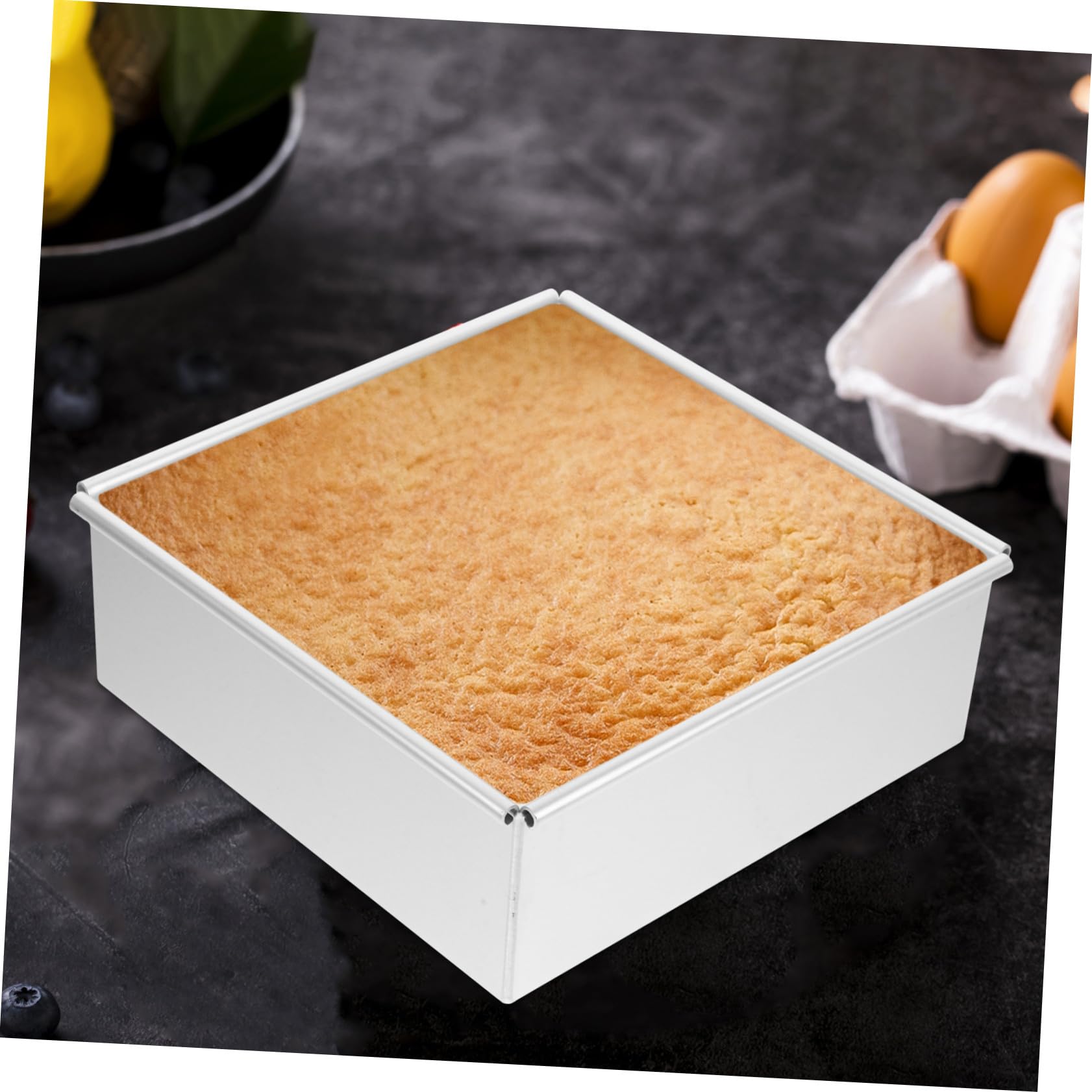 VOSAREA 2pièces Lot De Moules Carrés Antiadhésifs Avec Fond Amovible Pour Gâteaux Chiffon Mousse Et Brownies