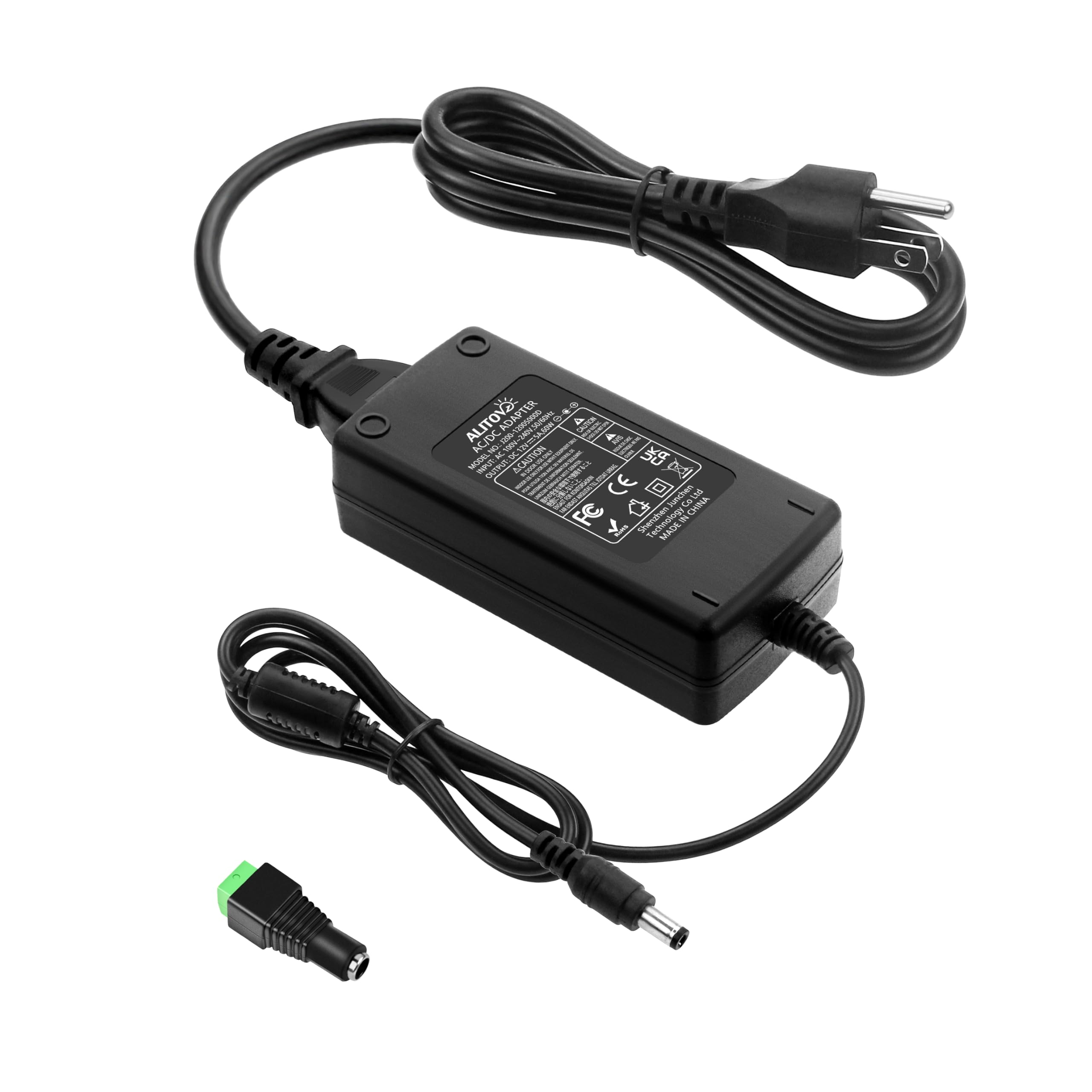 ALITOVE DC 12V 5A Power Supply Adapter Converter Charger AC 100-240V input with 5.5x2.1mm DC Output Jack for 5050 3528 LED Strip Module Light-image-45