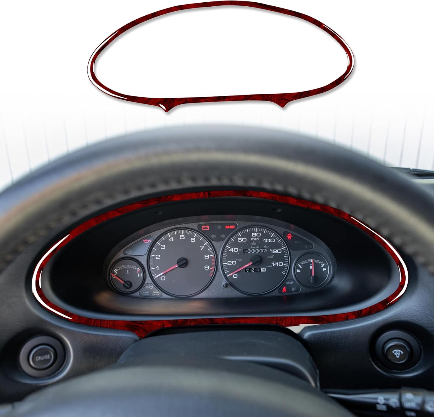 Car Carbon Fiber Accessories Dashboard Bezel Protective Cover Sticker Compatible with Acura Integra 1994 1995 1996 1997 1998 1999 2000 2001 (Wood Grain)