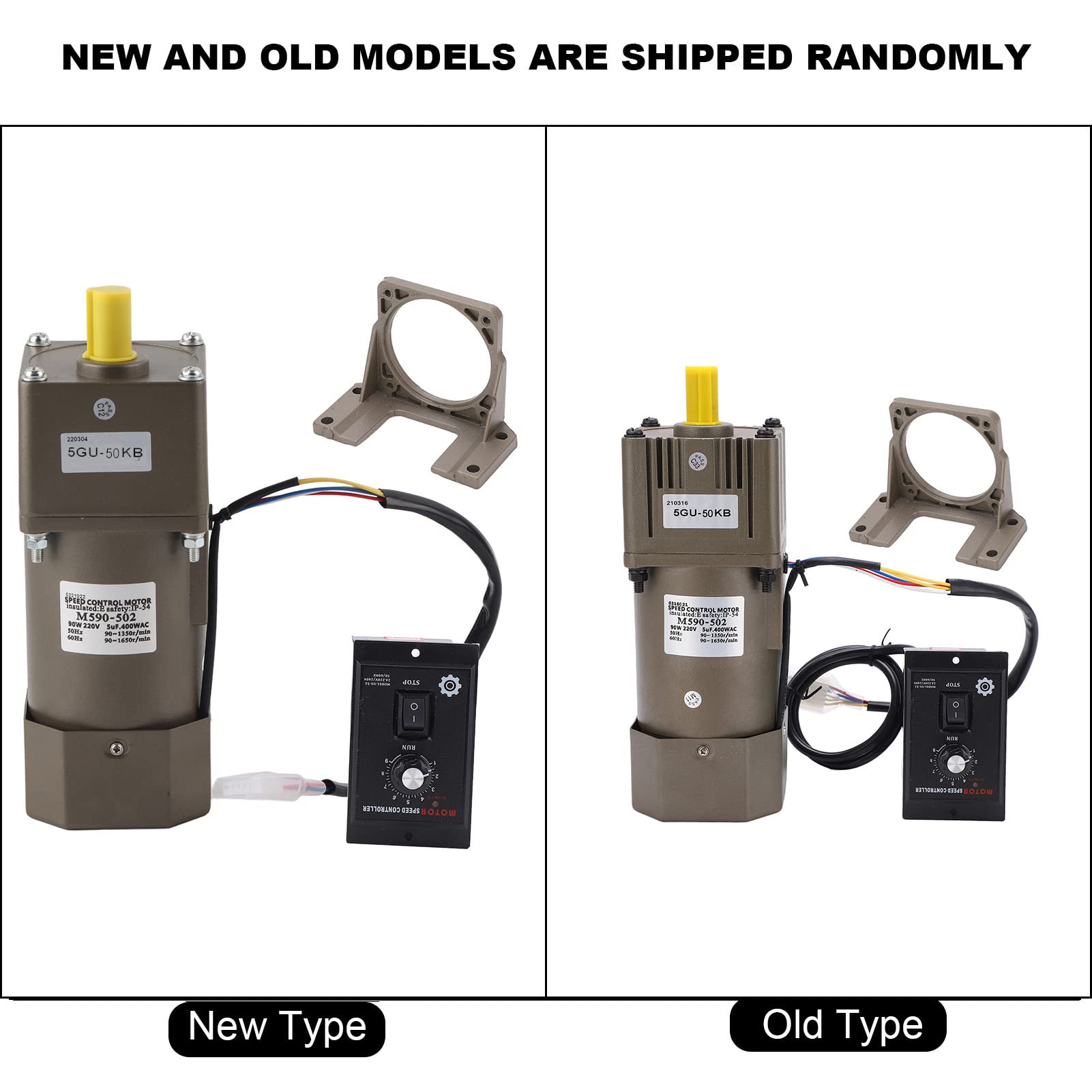 Coppie Elevate Motoriduttori Regolabili, Motore Elettrico Asincrono Monofase AC 220V 90W (motoriduttore + Cambio + Regolatore + Staffa)(50k)