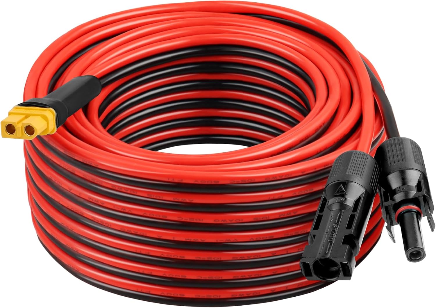 XRDS -RF Solar Connector to XT60 Cable 35FT, 10AWG Solar to XT60 Female Extension Cable, 600V Rated Power Cable for Solar Panels, Batteries, Power Stations – Heavy-Duty High Current Transfer