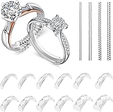 Eiito Ring Sizers for Loose Rings, 16 Pack Ring Guards for Loose Rings, Reduce by 0.5-1 Size Without Resizing, Fits Bands 1-8mm, Invisible Design for Women and Men, 2 Styles Insert and Spiral