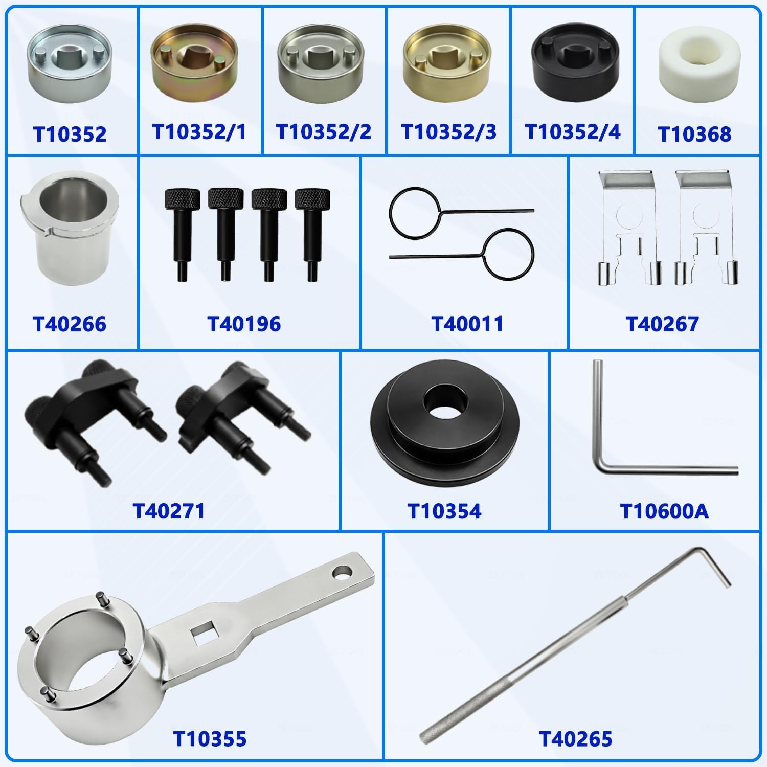 ZKTOOL Kit di Strumenti di Bloccaggio di Allineamento dell'Albero a Camme del Motore, Compatibile con Audi VW VAG 1.8 2.0 TSI TFSI (2006-2018) EA888, OEM T10352 T40196 T40271 T10368