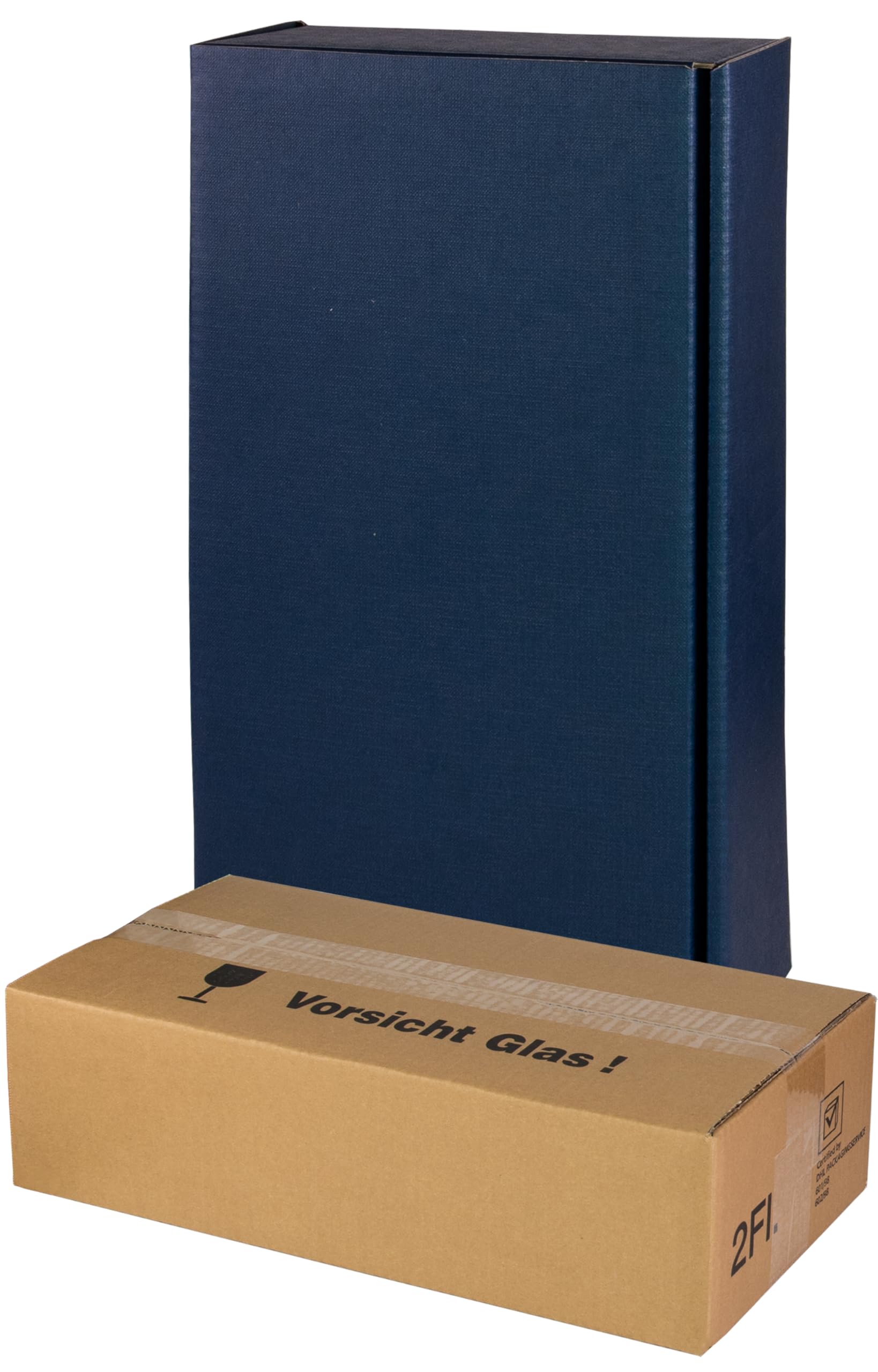 5x Wein Versand-Set - Geschenkkarton Gold + Zertifizierter Versandkarton