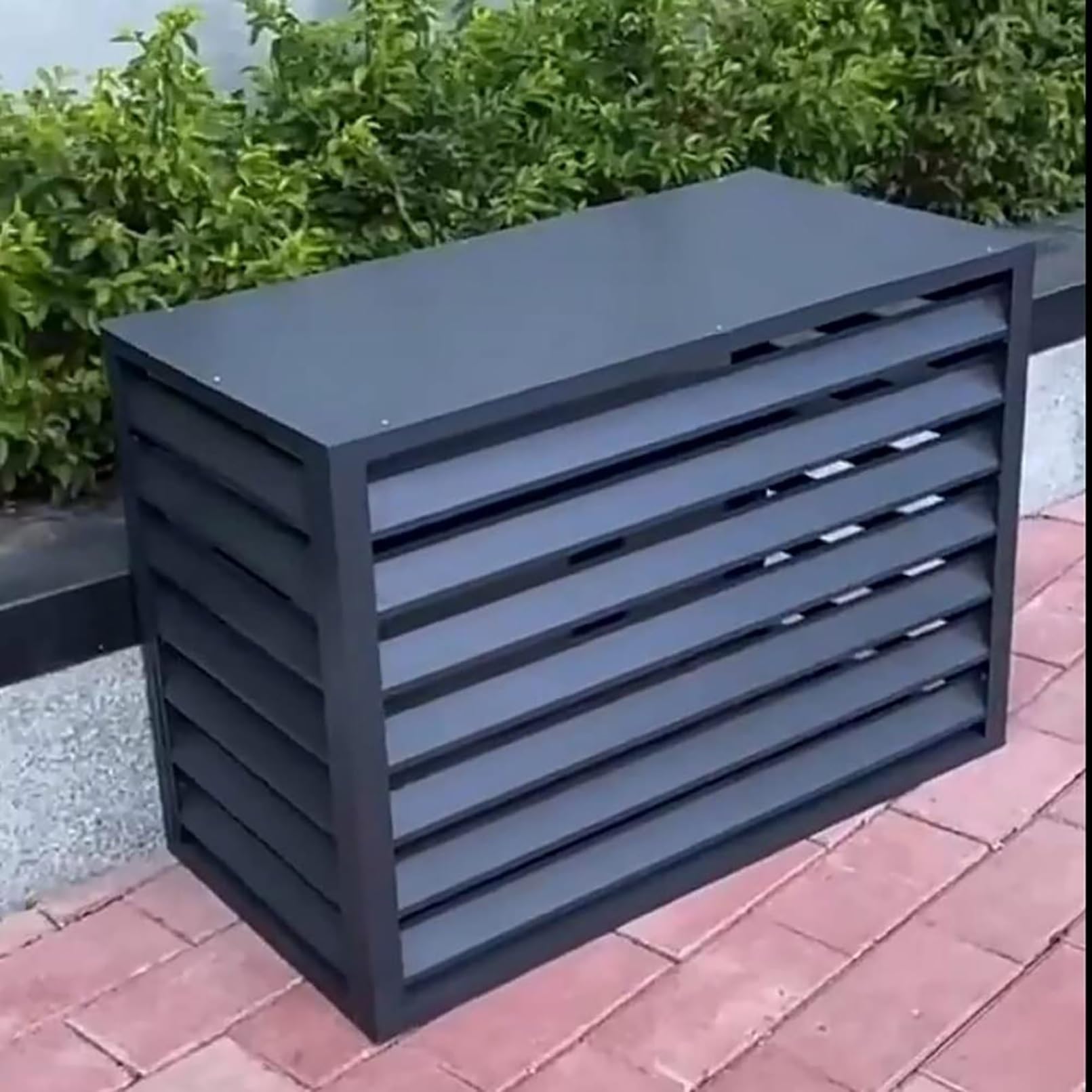 QYMYOZ Aluminum Air Conditioner Cover All Weather Outdoor Protection Privacy Fence Screen for Central AC Units Durable Condenser Cover for Indoor & Outdoor Use