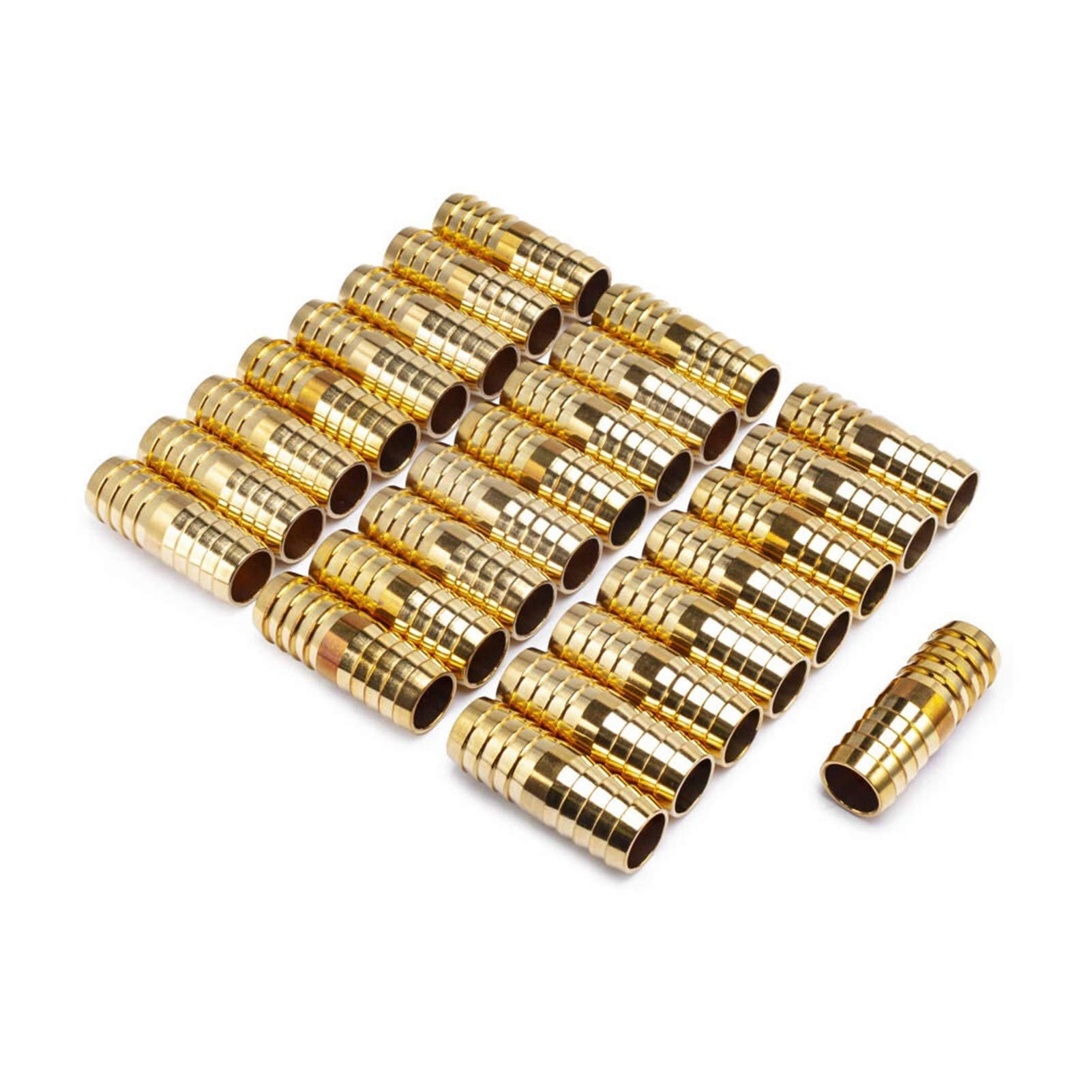 PYouo-Messing Schlauchverbinder Messing 3/4" ID Barb Schlauchrohrfitting Splicer Mender, Air Boat Kraftstoffschlauch Joiner Dickes Material (Color : Pack of 25pcs)