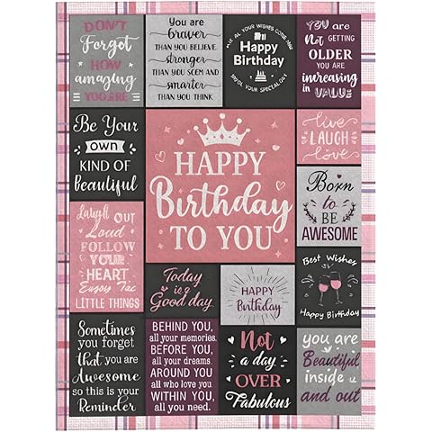 Happy Birthdays to You Blanket Soft Cozy Throw Fun Celebration Blanket Thoughtful Birthday Gift for Women Men Friends Family Birthday Party Holiday Present