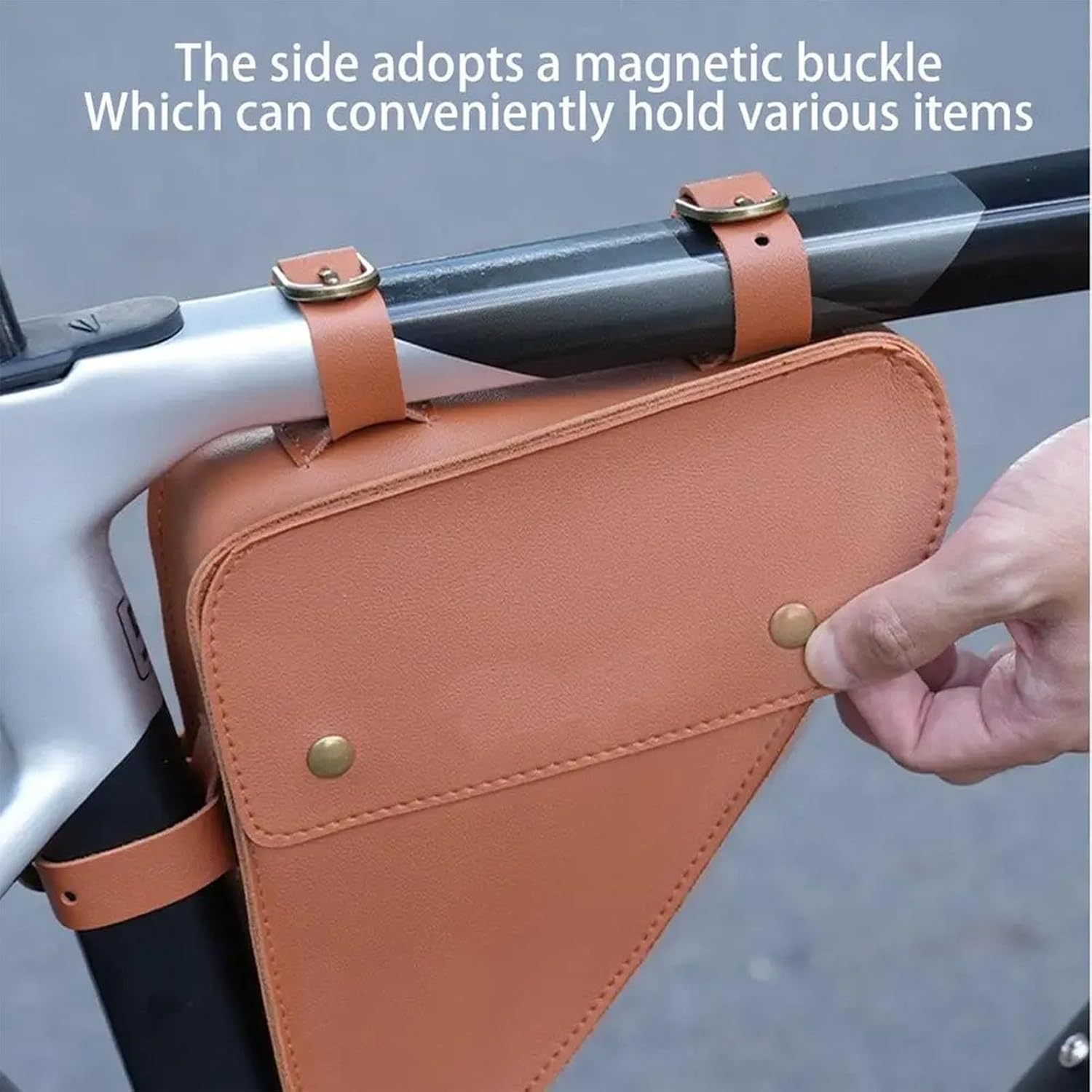 Cycling Triangle Bag PVC Leather Bike Bag Waterproof Cycling Storage Pack Saddle Frame Triangle Storage Bag Bag for Bike for Mountain Bike or Road Bike